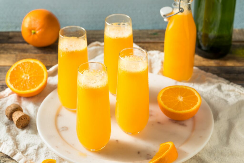 Boozy Champagne Mimosa with Orange Juice